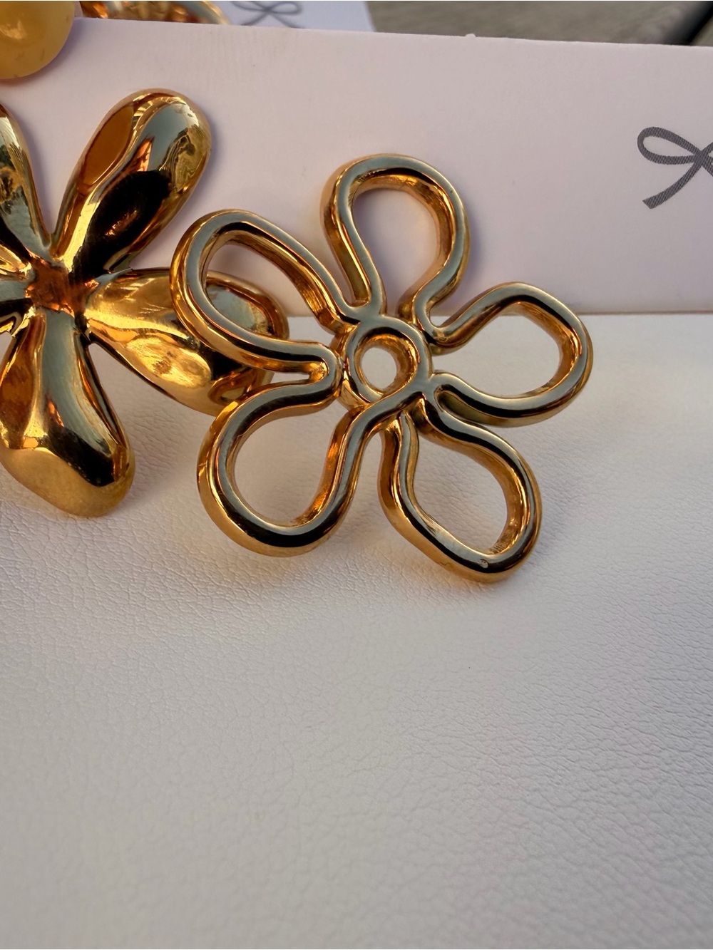 Gold Flower Statement Earrings - Women Jewelry